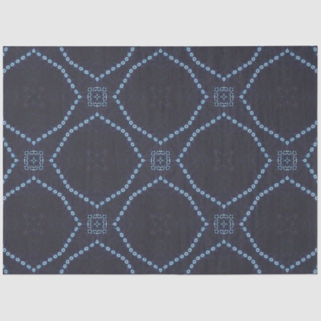 Seda Papel de descomposición textil índigo africano (Anverso)