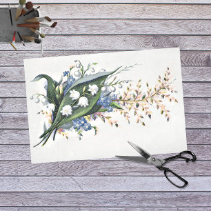 Seda Papel de desconchado con flores violetas vintage y