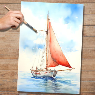 Seda Papel de desconchado de barco de vela 1