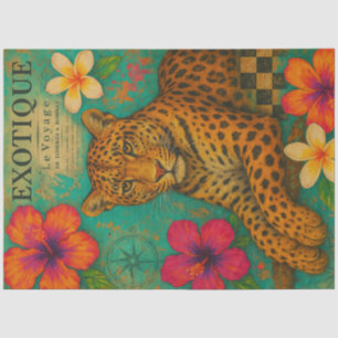Seda Papel de desconchado de leopardo exótico - jungla 