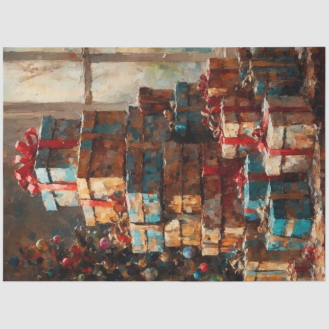 Seda Papel de desconchado de pila de Navidad ventilado (Anverso)