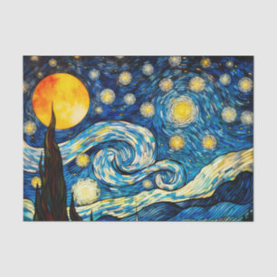 Seda Papel de desconchado de vintage de Starry Nights