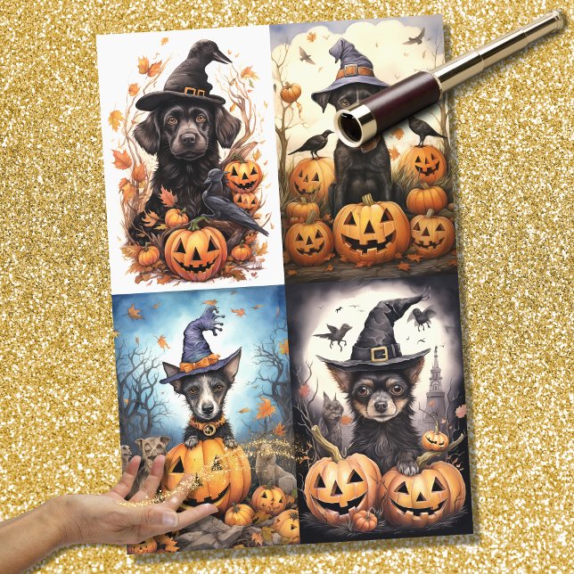 Seda Papel de desconección de collage de Halloween Dog  (Subido por el creador)