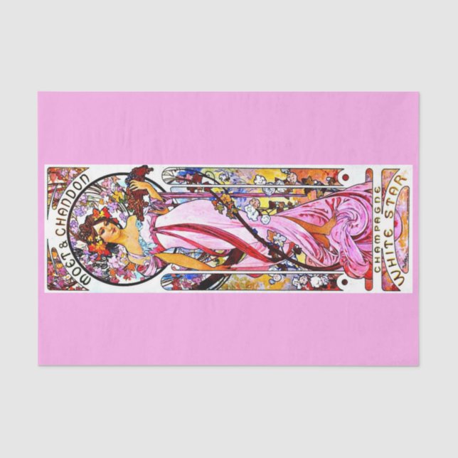 Seda Papel de desconexión 10"x15" - Alphonse Mucha 1 (Anverso)