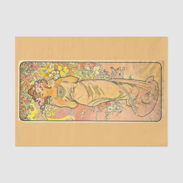 Seda Papel de desconexión 10"x15" - Alphonse Mucha 10 (Anverso)