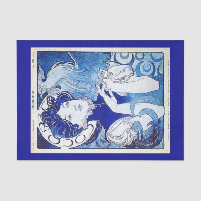 Seda Papel de desconexión 10"x15" - Alphonse Mucha 20 (Anverso)