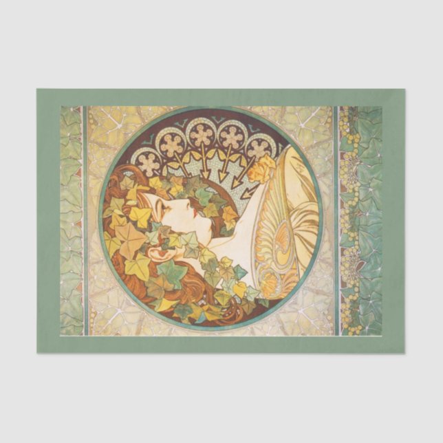 Seda Papel de desconexión 10"x15" - Alphonse Mucha 22 (Anverso)