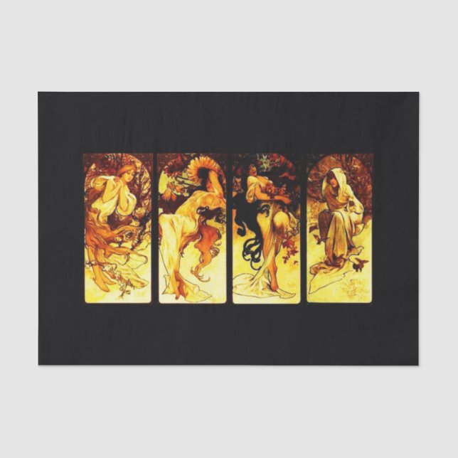 Seda Papel de desconexión 10"x15" - Alphonse Mucha 24 (Anverso)