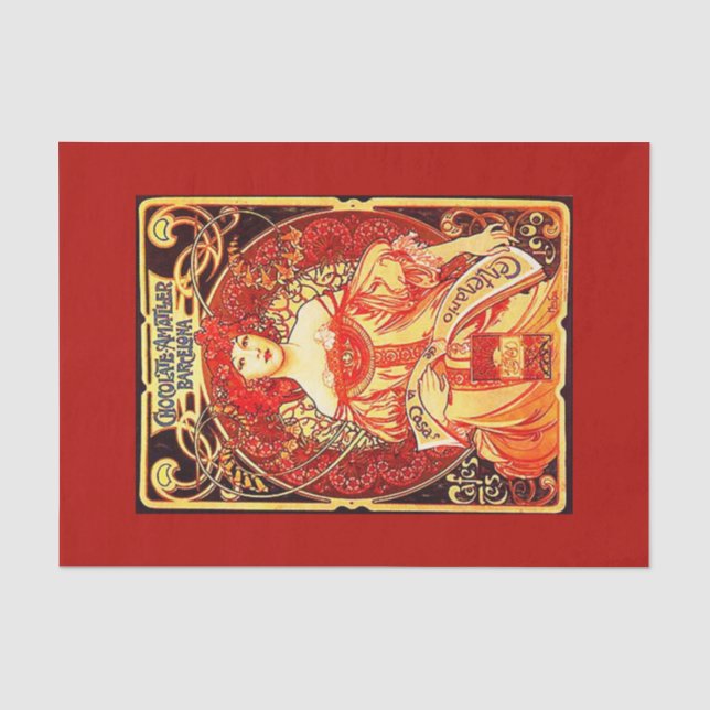 Seda Papel de desconexión 10"x15" - Alphonse Mucha 31 (Anverso)