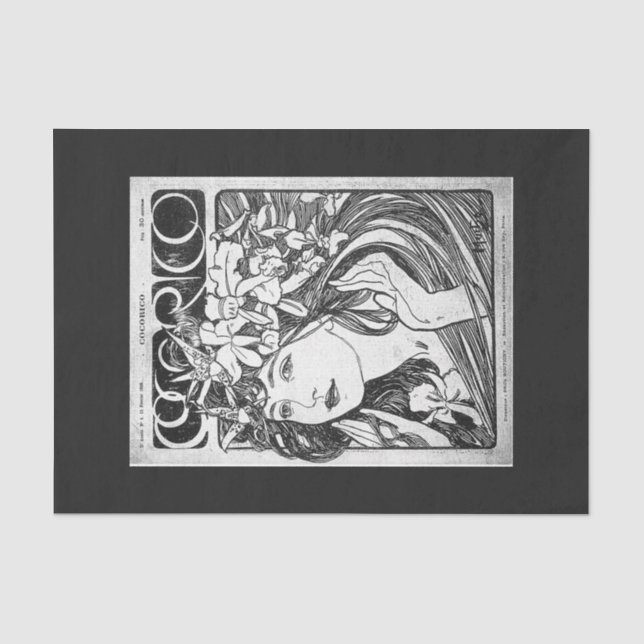 Seda Papel de desconexión 10"x15" - Alphonse Mucha 36 (Anverso)