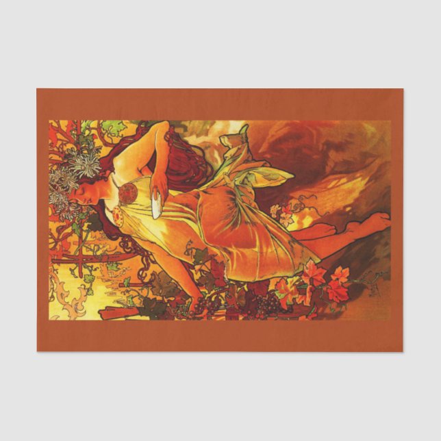 Seda Papel de desconexión 10"x15" - Alphonse Mucha 40 (Anverso)