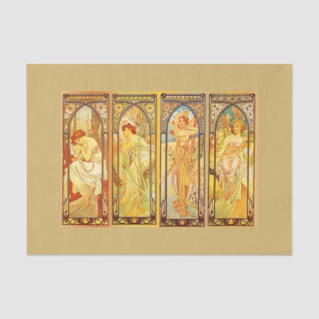 Seda Papel de desconexión 10"x15" - Alphonse Mucha 45 (Anverso)