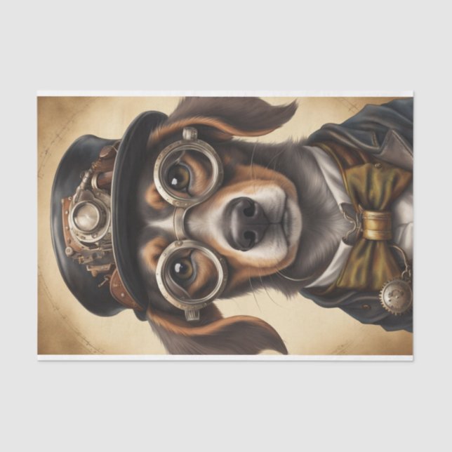 Seda Papel de desconexión de Steampunk Dachshund (Anverso)