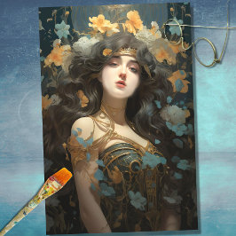 Seda Papel de desconfianza de Art Nouveau 3