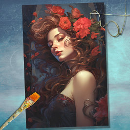 Seda Papel de desconfianza de Art Nouveau 5