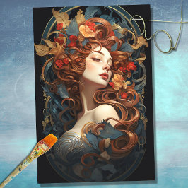 Seda Papel de desconfianza de Art Nouveau 7