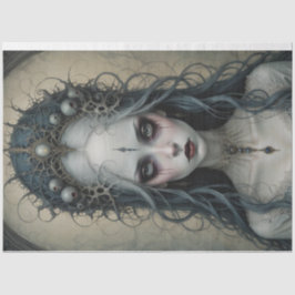 Seda Papel de desconfianza de cráneo de una mujer enriq