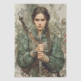 Seda Papel de desconfianza de la mujer guerrera medieva