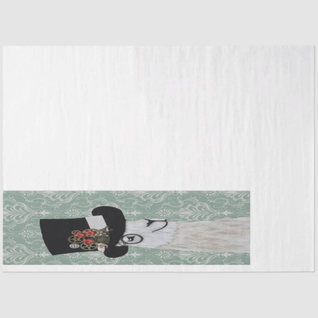 Seda Papel de desconfianza de Llama Steampunk (Anverso)