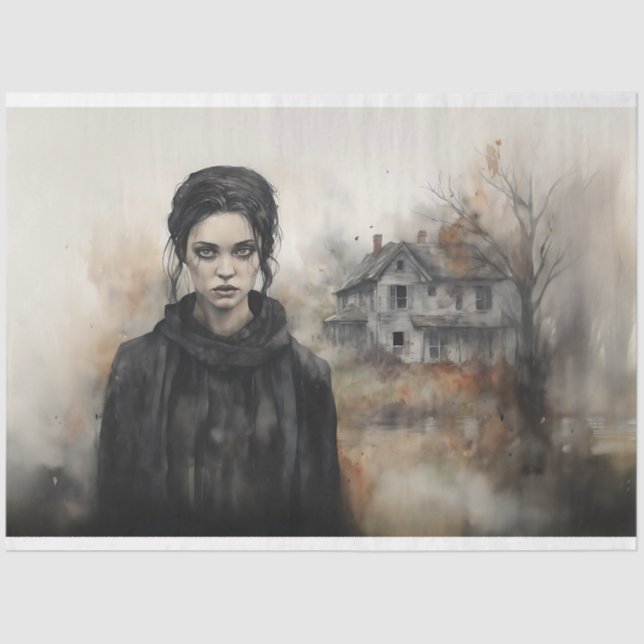 Seda Papel de desconfianza de Spooky Chica 1 (Anverso)