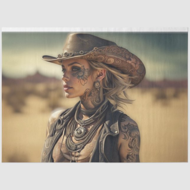 Seda Papel de desconfianza de vaca Steampunk | Occident (Anverso)