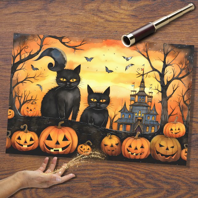 Seda Papel de desconfianza para gatos de Halloween 1 (Subido por el creador)