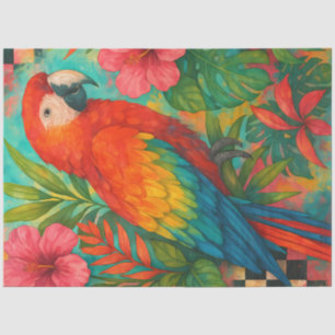 Seda Papel de desconsuelo de macao tropical - Loro esca