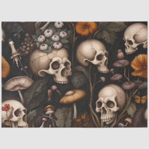 Seda Papel de desenlace de cráneo oscuro gótico de Hall