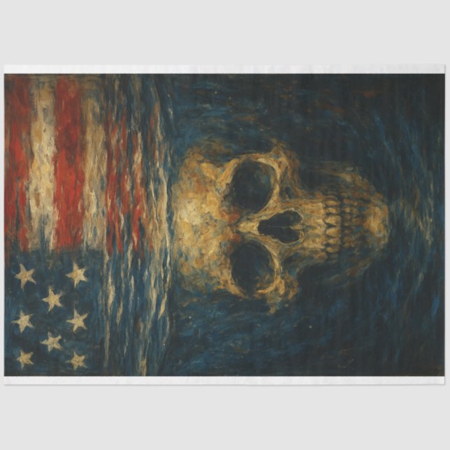 Seda Papel de desenlace de cráneo y reflexión sumergido (Anverso)