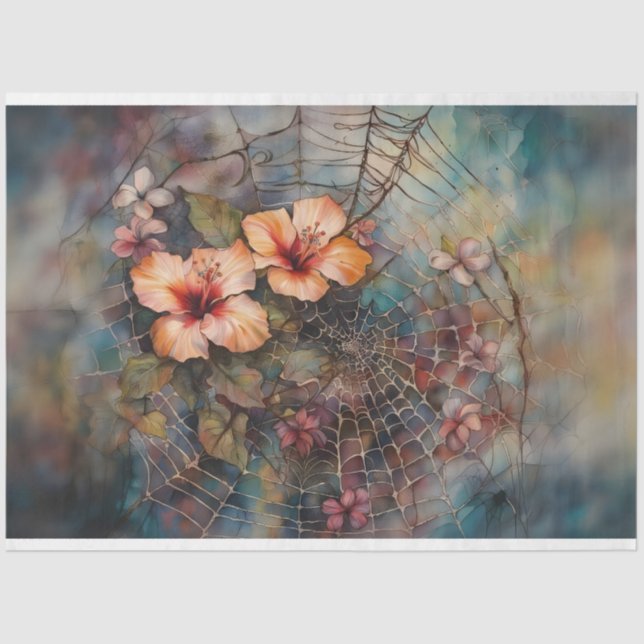Seda Papel de desenlace de Hibiscus Spiderweb (Anverso)