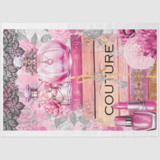 Seda Papel de desenlace de la costura de glam rosado y