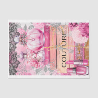 Seda Papel de desenlace de la costura de glam rosado y