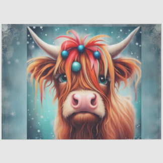 Seda Papel de desenvolvimiento de la vaca de color azul