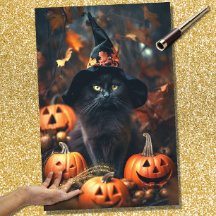 Seda Papel de desfalco de Gato Brujo 2 de Halloween