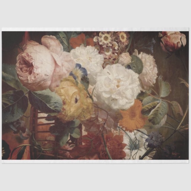 Seda Papel de deshielo de la vida fija floral (Anverso)