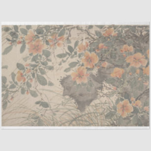 Seda Papel de deshielo de muebles con escritura floral