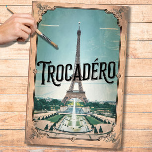 Seda Papel de deshielo del Poster francés de época Troc