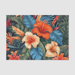 Seda Papel de deshielo floral tropical - Flores vibrant