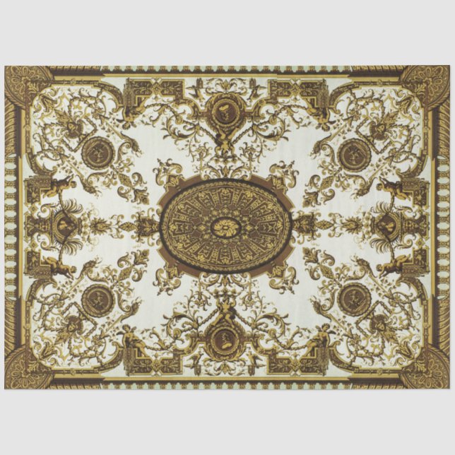 Seda Papel de deshielo Ornamental Oro y Negro (Anverso)