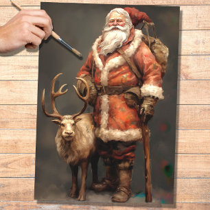 Seda Papel de deshuesado Santa con reno 2