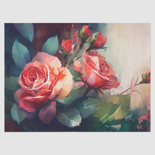 Seda Papel de desmaquillaje, Jardín Rosa encantado 3 (Anverso)