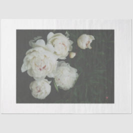 Seda Papel de desunión de las peonías blancas