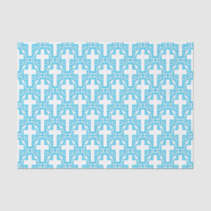 Seda PAPEL DE DIBUJOS DE TEJIDO azul para la Cruz Ornat