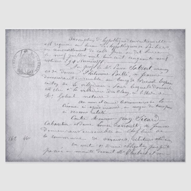 Seda Papel de discusión de guión antiguo francés (Anverso)