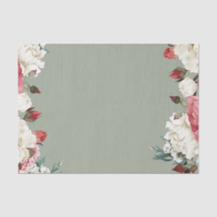 Seda papel de embalaje floral bonito del tejido 10lb