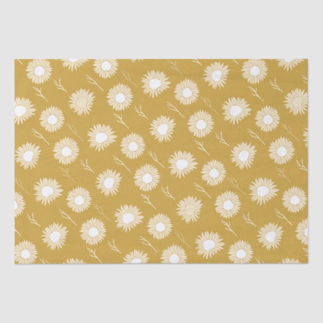 Seda Papel de envolver flores de cabeza de girasol (Anverso)