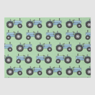 Seda Papel de envolvimiento azul del tractor de época
