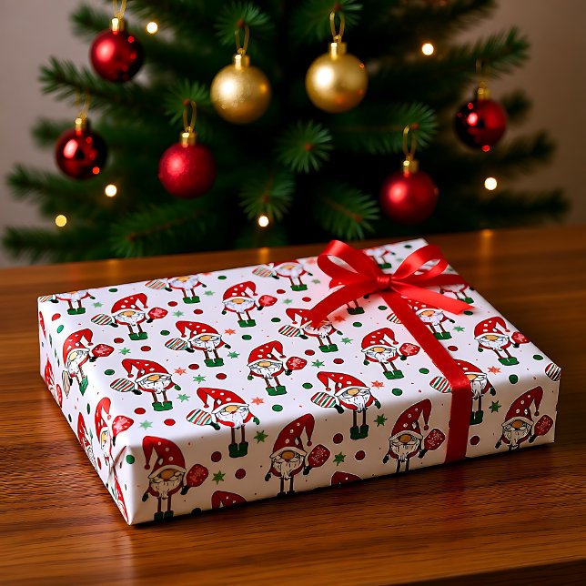 Seda Papel de envolvimiento de bolas (Pickleball Santa Wrapping Paper)