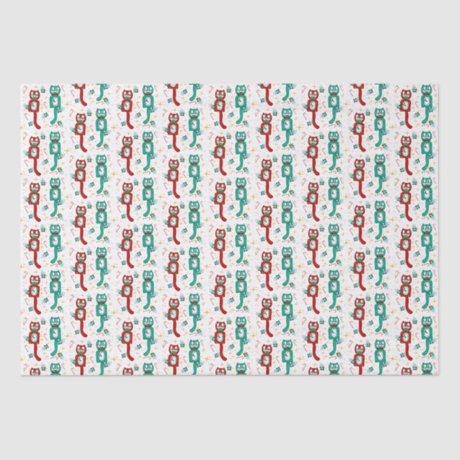 Seda Papel de envolvimiento de los Navidades de Kat con (Anverso)