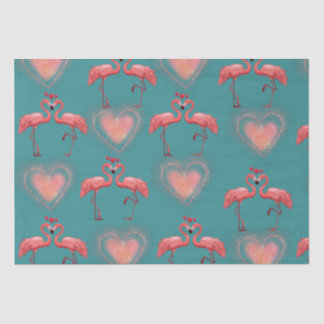 Seda Papel de envolvimiento de San Valentín - Flamingo